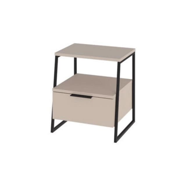 FWStyle FWStyle Bedside Chest Table 1 Drawer Open Shelf Sandstone in Beige Beige One Size Unisex 5056413131515