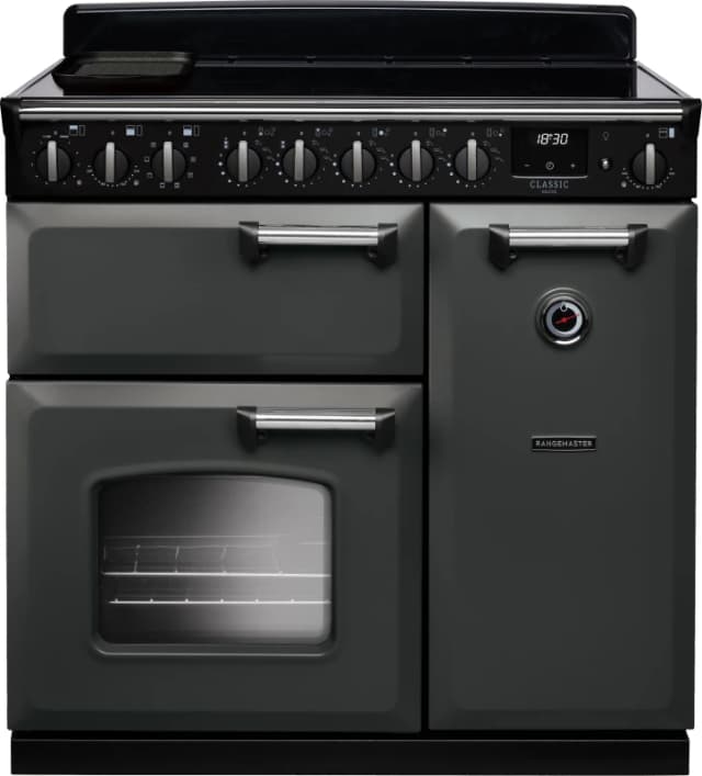 Rangemaster CLDL90EIPSLT/CM1 Classic Deluxe 90cm Induction Range Cooker Chrome Trim 14589 - SLATE CLDL90EIPSLT/CM1