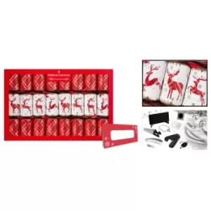 Harvey & Mason 8 x 13.5" Premium Tartan Stag Christmas Crackers