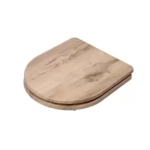 Croydex Varese Oak Effect D Shape Toilet Seat - Grey