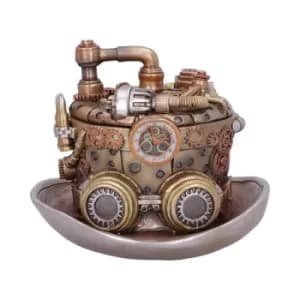 Bronze Silver Cogwork Hatter Box Steampunk Bust