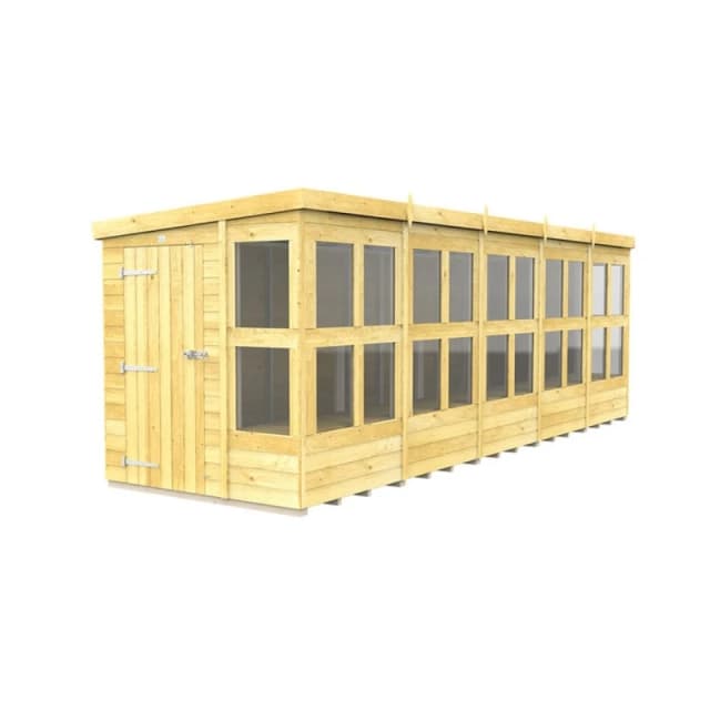 Buttercup Farm 20 x 6 Feet Pent Potting Shed - Wood - L178 x W589 x H201cm in Brown Brown Unisex