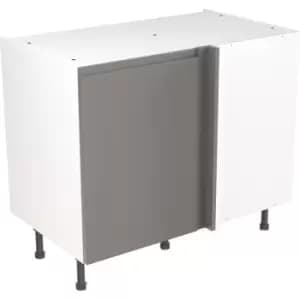 Kitchen Kit Flatpack J-Pull Kitchen Cabinet Base Blind Corner Unit Super Gloss 1000mm in Dust Grey MFC