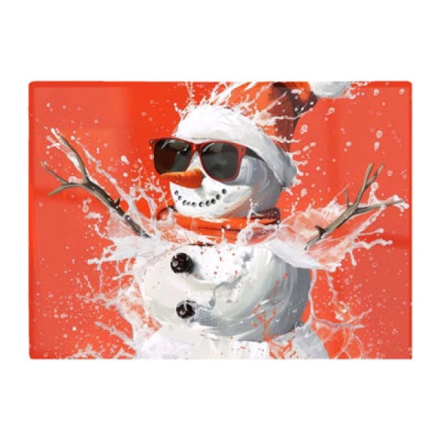 Warren Reed Designer Cool Snowman In Winter Splash Chopping Board
