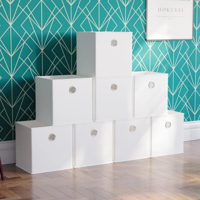 Lassic Vida Designs Durham Cube Storage Basket Set of 8 White unisex Set of 8