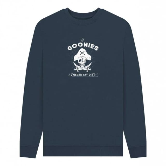 The Goonies Mens Never Say Die Pirate Sweatshirt in Navy Size: Small Navy Male S