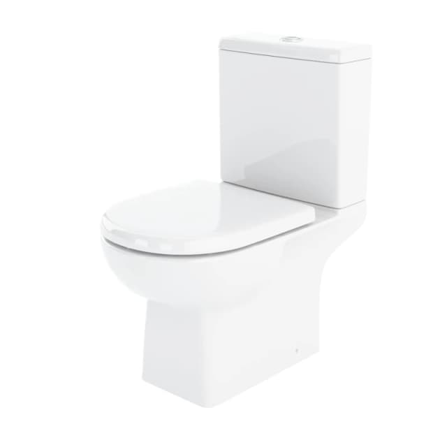 Balterley Modern Bathroom Close Coupled Toilet , 810mm x 400mm, White White