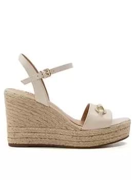 Dune London Leather Kai Snaffle Wedge - Ecru Leather, Beige, Size 3, Women