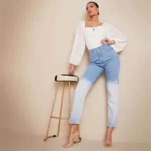 I Saw It First Ombre Straight Leg Jeans - Blue