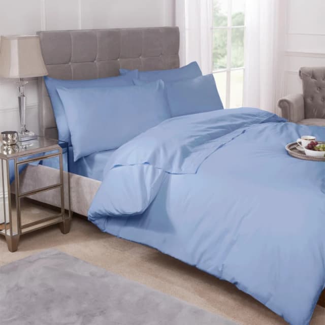 Emma Barclay Duvet Set 180 Thread Count Polycotton Percale Blue unisex Single