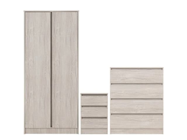 Seconique Malvern Urban Snow 3 Piece Bedroom Furniture Package