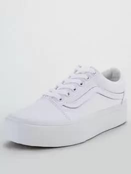 Vans Ua Old Skool Platform, White/White, Size 3, Women