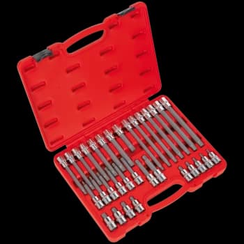 Sealey 32 Piece 1/2" Drive Ribe Socket Bit Set 1/2"