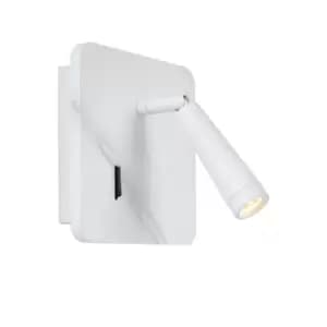 Oregon Modern Bedside Lamp - LED - 1x4W 3000K - With USB charging point - White