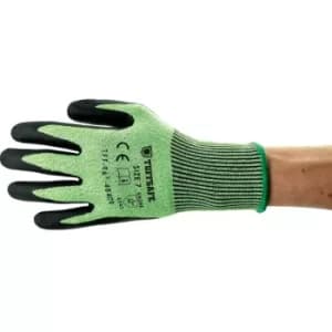 Tuffsafe Cut Resistant Gloves, Nitrile Foam Coated, Green/Black, Size 8