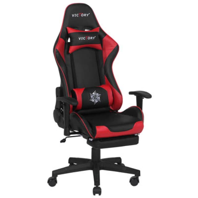 Beliani Gaming Chair Victory Faux Leather Red
