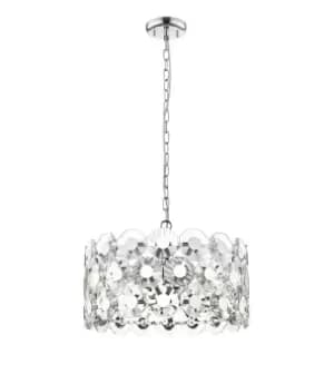Bahamas 6 Light Chrome Crystal Pendant Ceiling Light