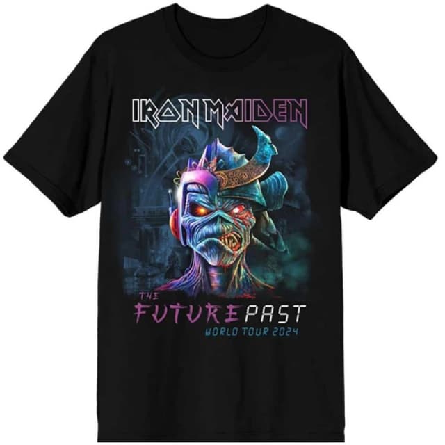 Iron Maiden Mens The Future Past World Tour 24 T-Shirt in Black Size: XL Black Male XL