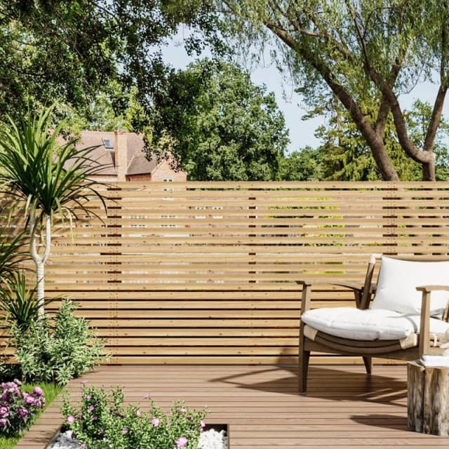 Breeins 120cm Height Garden Privacy Wood Fence Beige unisex One size