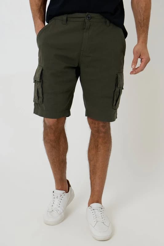 Threadbare Cotton 'Manchester' Cargo Shorts Green