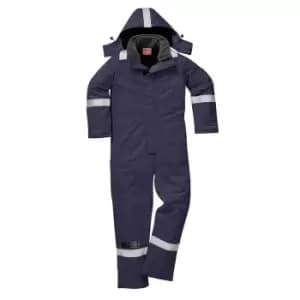 Biz Flame Mens Flame Resistant Antistatic Winter Overall Navy Blue 2XL 32"