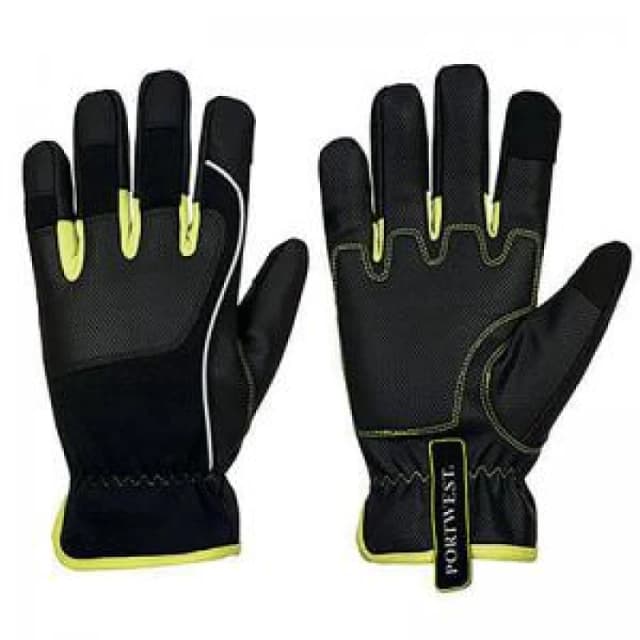 Portwest PW3 Tradesman Work Gloves A771BKYM Colour: Black / Yellow