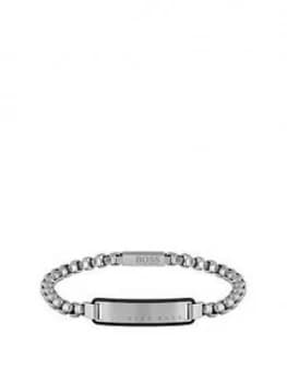 Boss Id Stainless Steel Name Tag Logo Bracelet With Silicone Egde