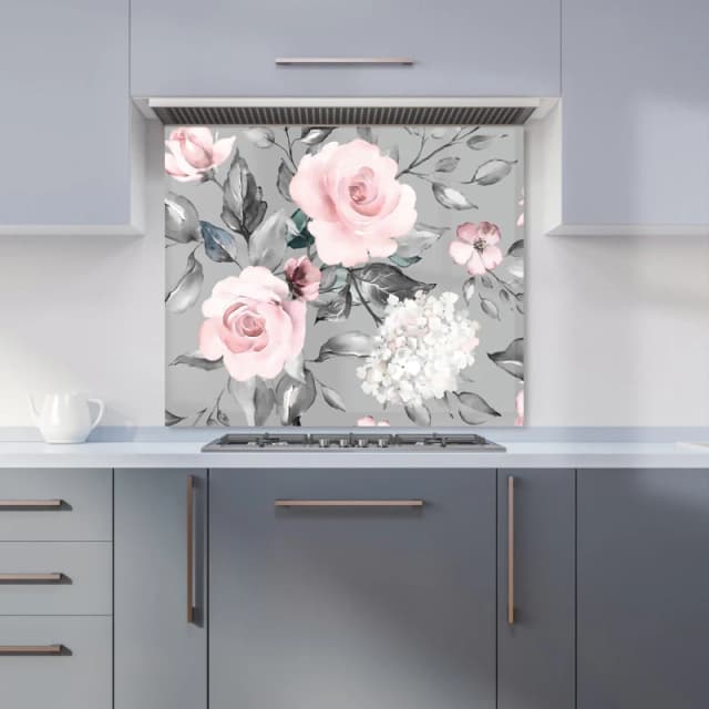 Warren Reed - Designer Dusty Pink Roses Kitchen Splashback Size: 600mm x 650mm Pink Unisex 600mm x 650mm