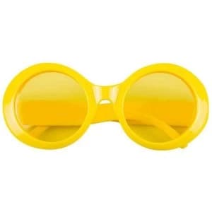 Round Neon Glasses Yellow Fancy Dress Accessory