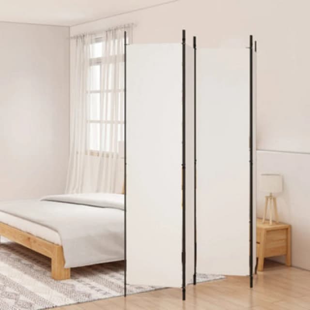 Vidaxl 4-panel Room Divider White 200X220 Cm Fabric, White 350198