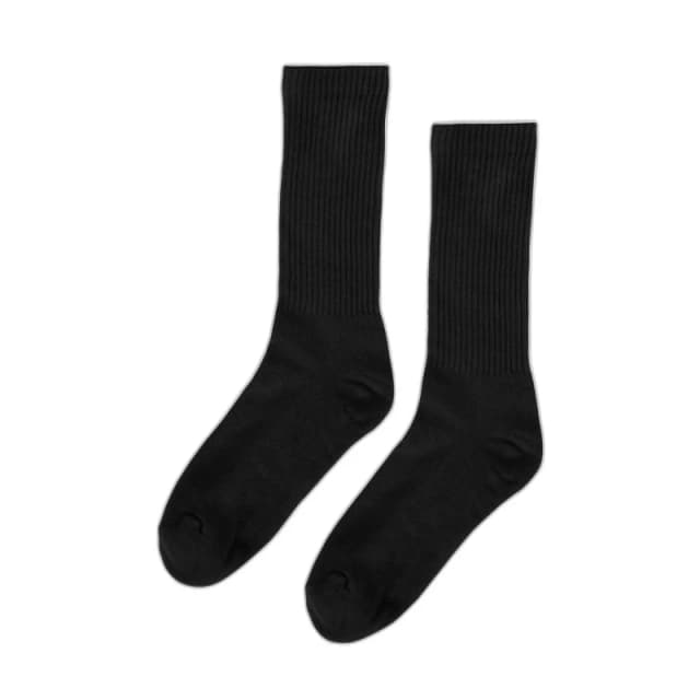 Colorful Standard Football Socks Colorful Standard Organic Active Deep Black Noir Unisex 41/46