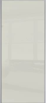Wickes Sliding Wardrobe Door Silver Framed Single Panel Soft White Glass - 2220 x 762mm