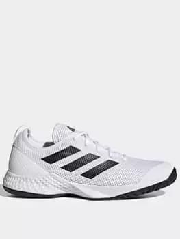 adidas Courtflash Tennis Shoes, White/Black, Size 10.5, Men