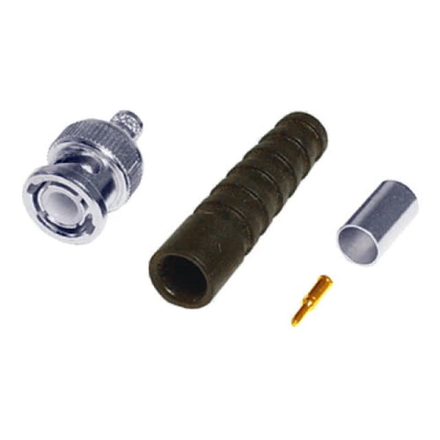 Cablenet Cablenet BNC 4 Part Crimp Plug RG179 + Black Boot Turned BNC1-179BT