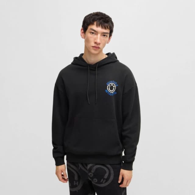 Hugo Nothentico Seasonal Artwork Hoodie Black male M