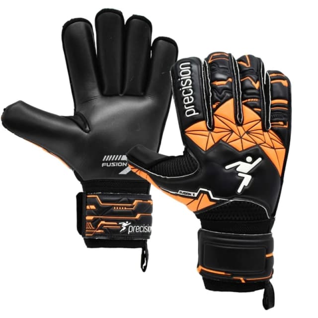 Precision Precision Men Fusion X Roll Finger Protect Goalkeeper Gloves in Jet Black Size: 10 Jet Black 10 Male 5063574411332