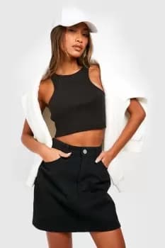 High Waisted Disco Denim Skirt