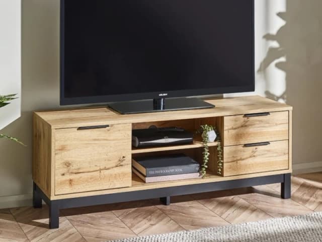 Julian Bowen Bali Oak 1 Door 2 Drawer TV Cabinet