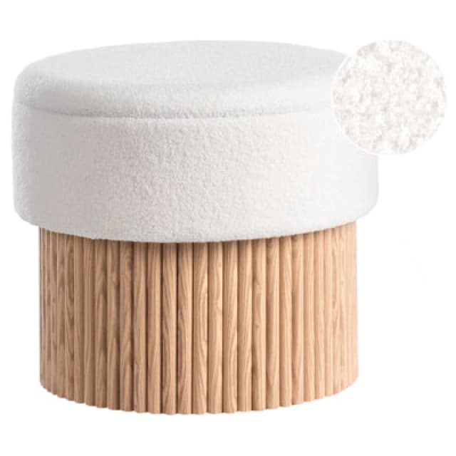Beliani Storage Pouffe Richey Boucle Off-White