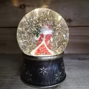 Snowtime 18cm LED Christmas Glitter Water Spinner Globe with Santa Scene