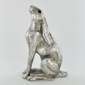 Antique Silver Moondaisy Hare Ornament