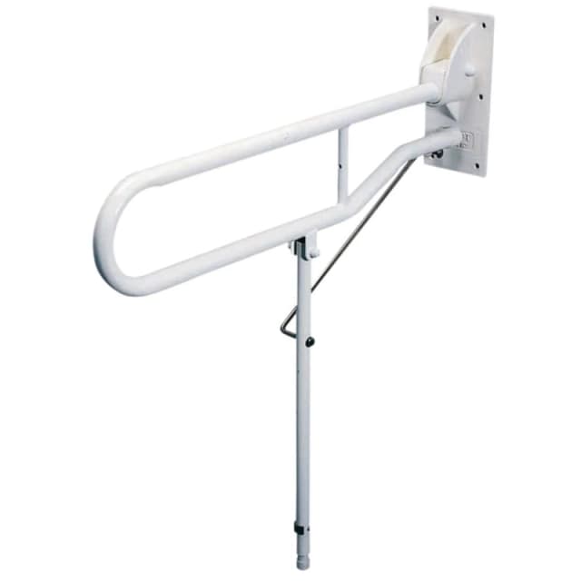 Loops Hinged Support Arm with Backplate and Leg - 650mm Length - Wall Mounted Grab Bar Multi