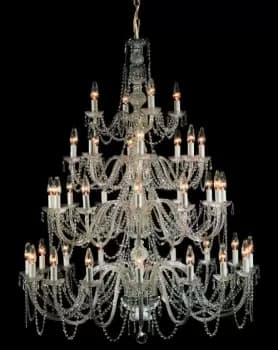 Modra 40 Light Polished Chrome Crystal Multi Arm Chandelier