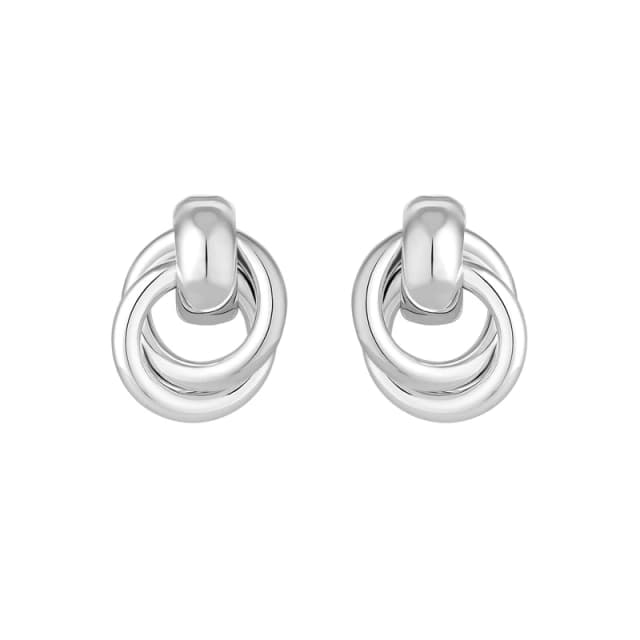 Jon Richard Silver Plated Knotted Door Knocker Earrings Jewellery Sets One Size Silver 71713011000