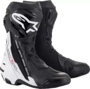 Alpinestars Supertech R Motorcycle Boots, black-white, Size 46, black-white, Size 46