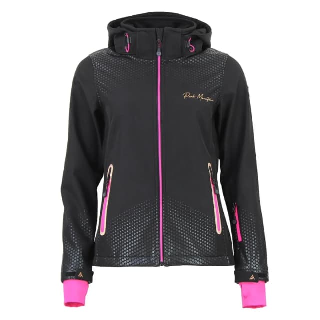 Womens zip-up hooded fleece jacket Peak Mountain Softshell Noir Female M