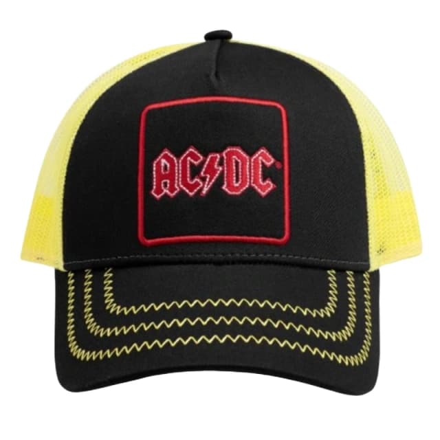 Amplified Womens AC DC Trucker Cap in Black Female One Size