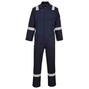 Biz Flame Mens Flame Resistant Super Lightweight Antistatic Coverall Navy Blue 3XL 32"