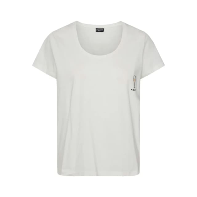 Pieces Womens T-Shirt Pieces Munnar Blanc Female M 17148728-4476446