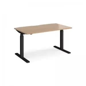 Elev8 Touch straight sit-stand desk 1400mm x 800mm - Black frame and